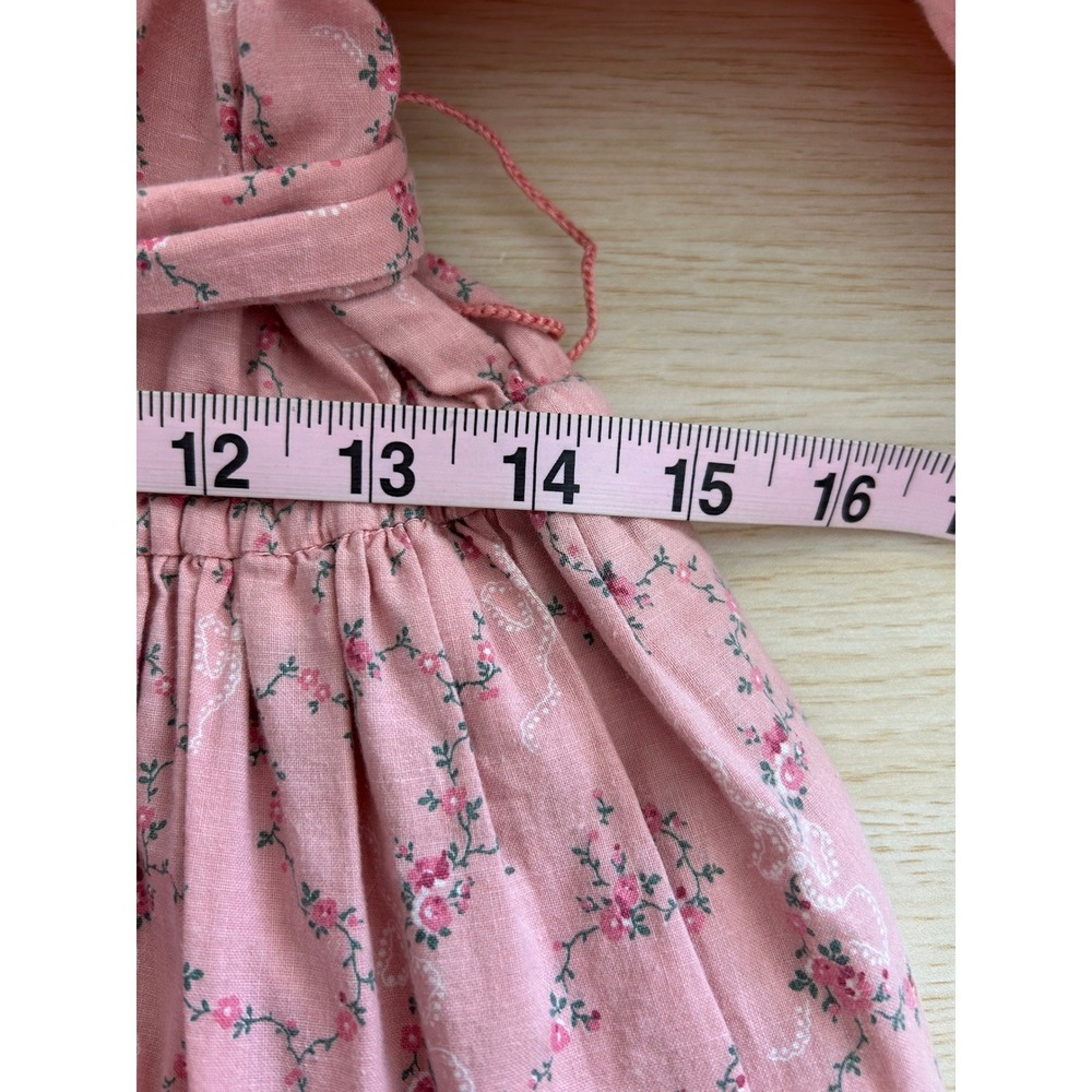 Handmade Prairie Dress bonnet Pink Floral Lace costume coquette cottage pioneer - Picture 10 of 15